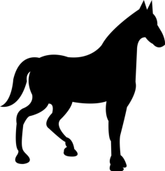 Race Horse Black Silhouette Stencil Svg Vector, Free Vectors File
